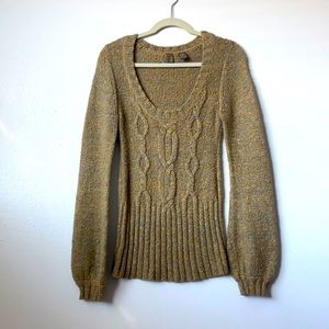 Tan with silver detail sweater